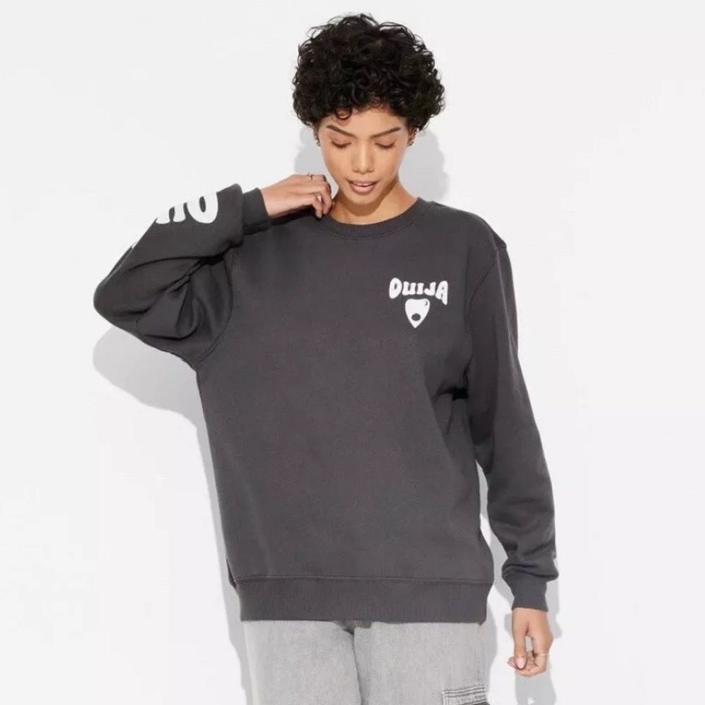 NEW Ouija Board Crewneck Sweatshirt SZ L‎G Halloween Spooky Exorcist Grunge